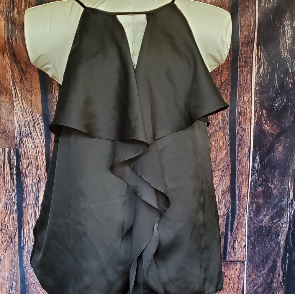 Black Silk Sleeveless Blouse